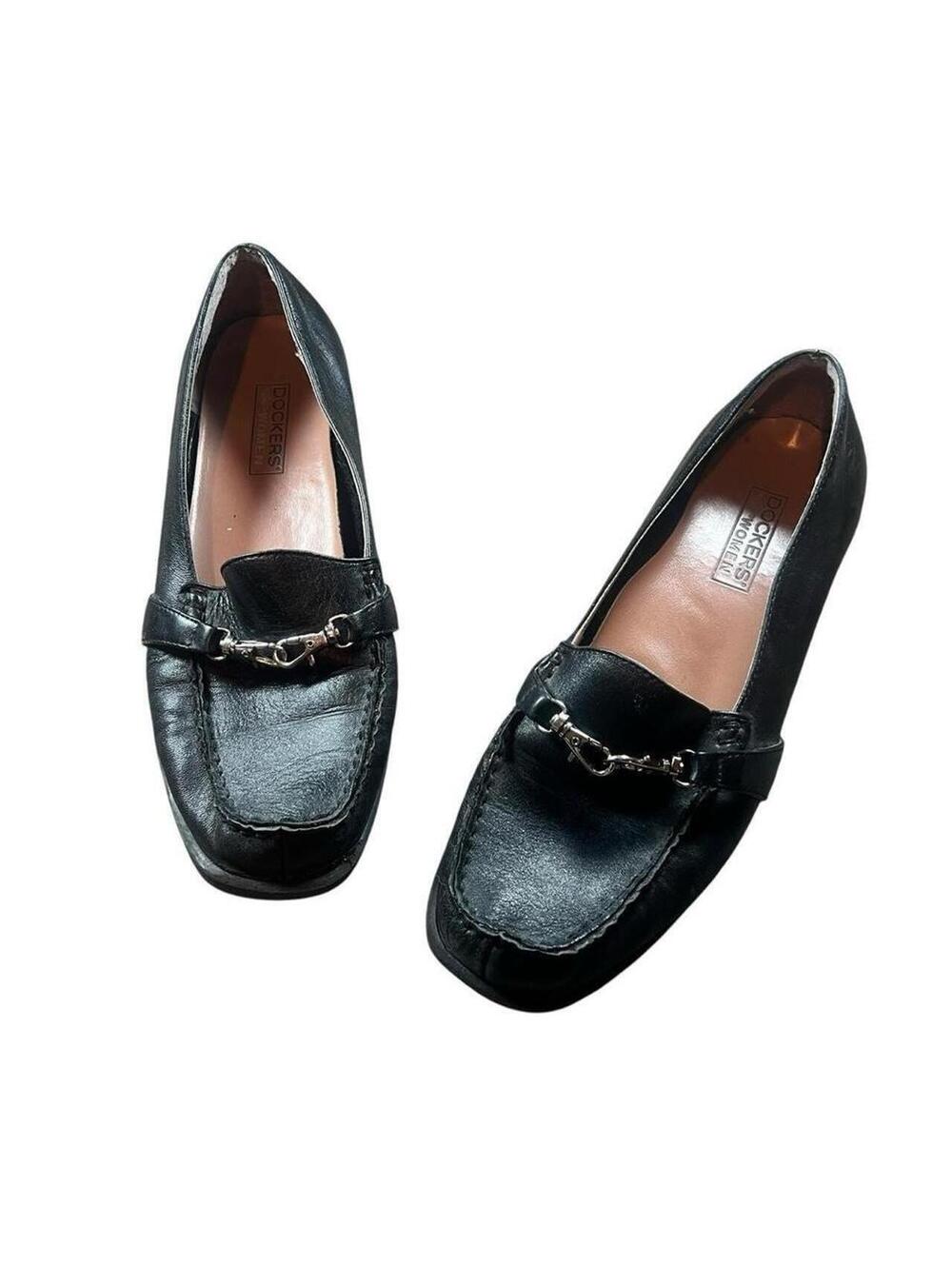 Black Mary Jane Loafers with Silver Buckle